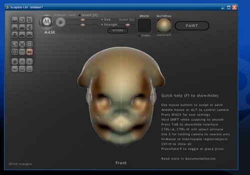 Sculptris - website screen short